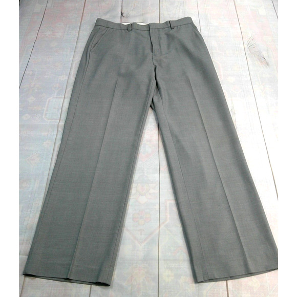 Calvin Klein Pants Mens Tag 33X32 Dress Pin Dot Gray Business Work Formal Slacks - Picture 1 of 7